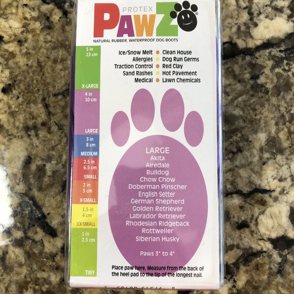 Size Large Protex PAWZ Rubber Dog Boots Disposable Reusable Waterproof 12pk TH - Picture 5 of 8